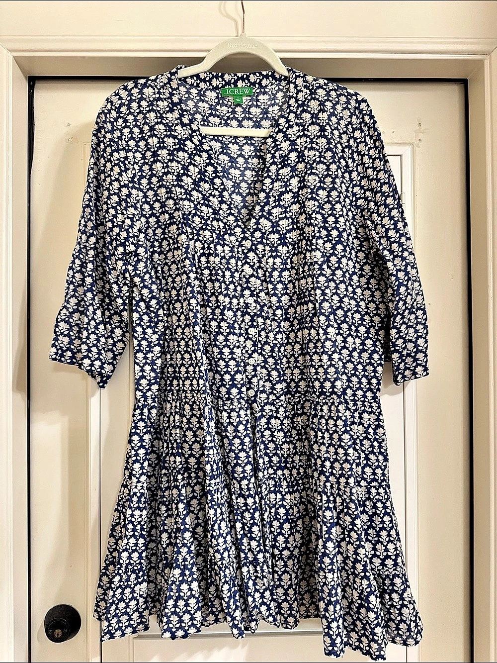 J.Crew Floral Dress in Blue & White
